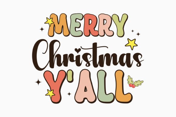 Christmas Merry Y all Retro Svg Review for Embroidery Projects
