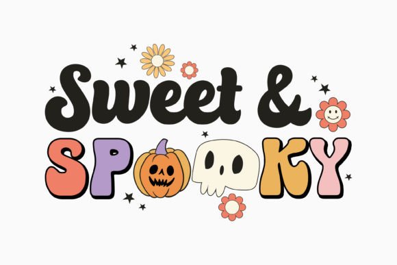 Sweet and Spooky Halloween Retro Embroidery Design